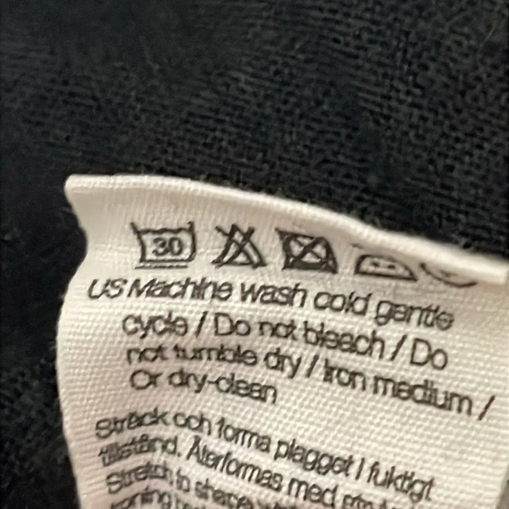 Gudrun Sjorden Black Linen Long Sleeve Dress size Small